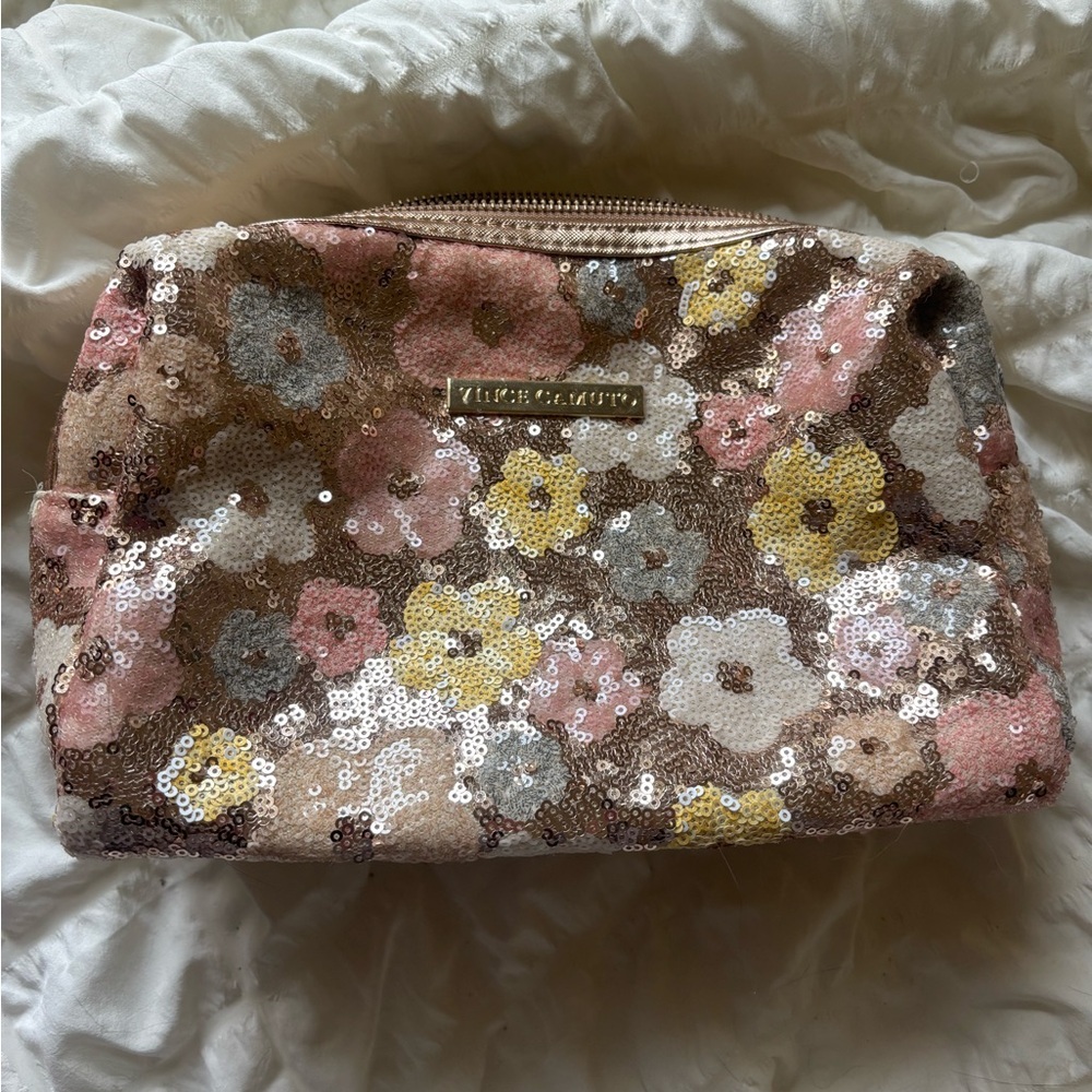 🍧 BOGO FREE SALE Vince Camuto Floral Sequin Cosmetics/Make-up Bag